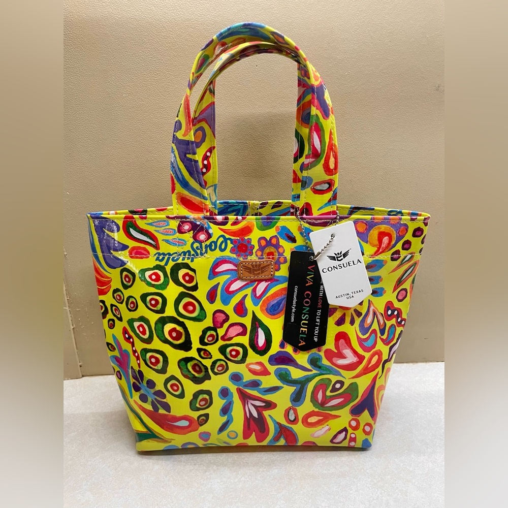 Consuela Rita Limon Swirly Grab N' Go Mini Bag Yellow Multicolor Unlined Bag NEW